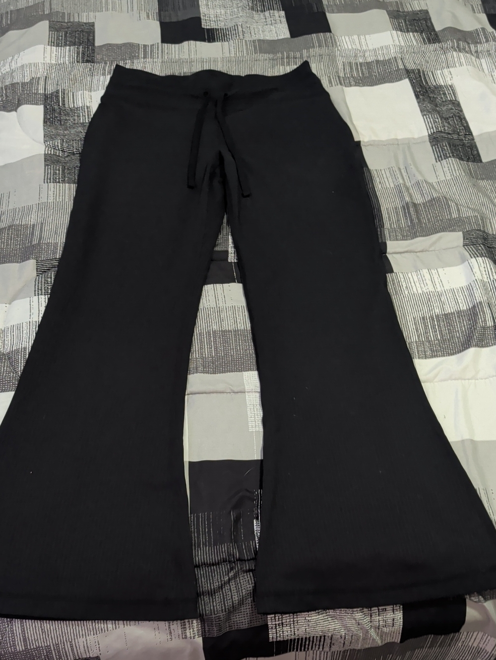 Black Flared Lululemon Ribbed Pants